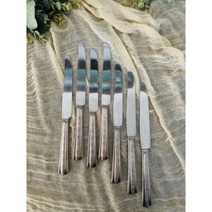 Seven (7) Wallace Flatware Roseanne knives silverplate flatware mid century 30s